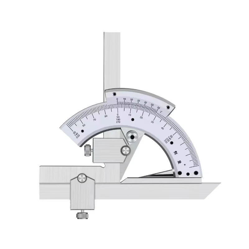 Universal Bevel Protractor 0-320° Precision Angle Finder Stainless Steel Vernier Scale for Woodworking Metalworking Machining