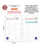 M5 20 Sheet Triple Fold Colorful Loose Leaf Notebook Refill Spiral Binder Inner Page Weekly Monthly To Do Line Grid Inside Paper