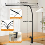 LED Desk Lamp with Clamp Swing Arm Desk Lamps Eye-Caring Dimmable Desk Light with 3 Color Modes and 10 Dimmable led Table lights