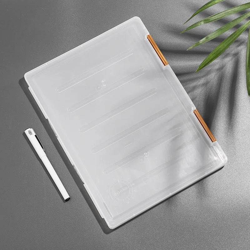 Transparent Thicken A4 File Box Plastic Office Document Sorting Storage Box Buckle Design Book File Archive Seal Boxes Organizer