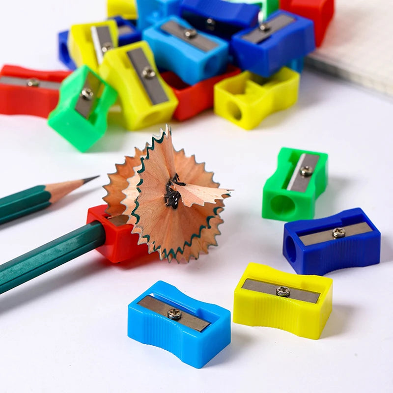 5/10/20PCS Pencil Sharpener Random Mixed Color Plastic Single Hole Manual Pencil Sharpeners Useful Stationery Student Favors ZYF