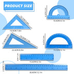 30cm Ruler Set - 6-Piece Measuring and Drawing Kit with Straight Ruler, Protractor, and Triangle Set