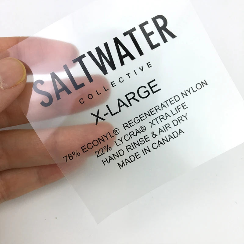 Custom DTF Heat Transfer Labels Iron On Washable Logo Tags for T-Shirt Clothing Apparel