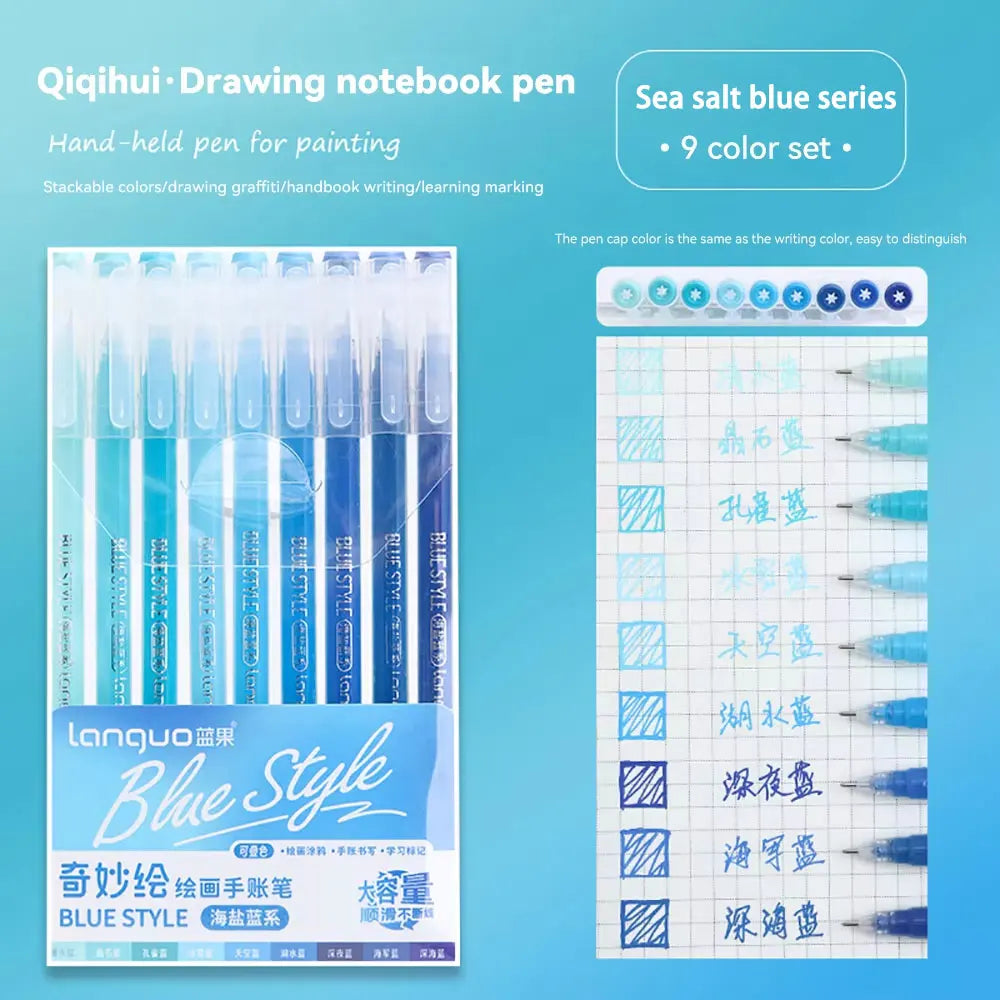 Languo 207/180/27/9 colors Multi-Color Handbook Pen 0.5mm Morandi Color Gel Pen Student Writing Painting Drawing Marker Pens Set