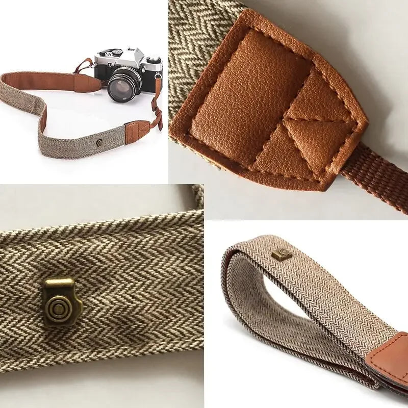 Portable Camera Strap Adjustable Cotton Leather Camera Shoulder Neck Strap Belt For Sony/ Nikon Camera Belt For DSLR Digital SLR