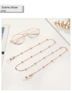 Metal Gold Round Beads Glasses Chain; Multi-Functional Fashionable Multi-Functional Collar Chain; Belt Accessory