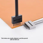3PCS Leather Punching Die Set Manual Hole Punch Tool Multi Round Punch for Leather Crafting DIY Leather Working Handmade Tools