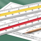 Three-edge scale triangle large-scale drawing indoor architectural drawing magnifying ruler parallel t-shaped garment design hig