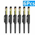 1-6Pcs 45mm Waterproof Long Head Nib Deep Hole Markers Pen Tile Carpenter Pen Multi-purpose for Woodworking Black/Blue/Red Ink