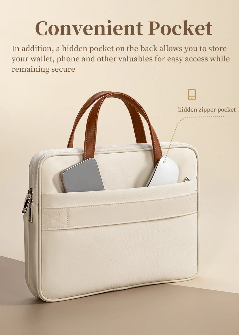 Laptop Bag Women Slim Briefcase Notebook Carring Case for MacBook Air 13 Pro 14 M4 Huawei Matebook Lenovo Acer Xiaomi 15.6 inch