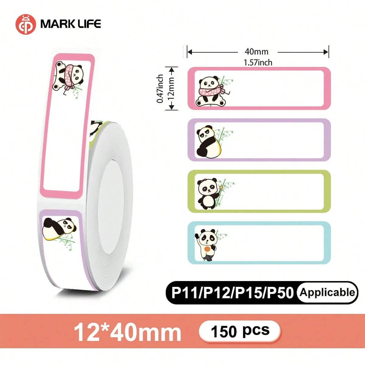 150pcs Waterproof Blank Self Adhesive Assorted Stickers Removable 12x40mm Label Stickers Name Tag Bottle File Document