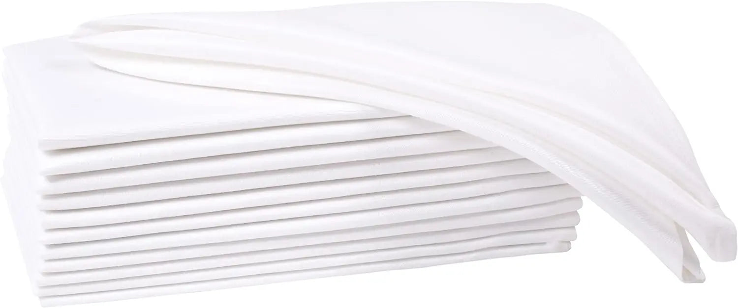 6 Pieces 100% Cotton Dinner Napkin White Napkin Soft Absorbent Comfortable - Ideal for Events and Regular Use