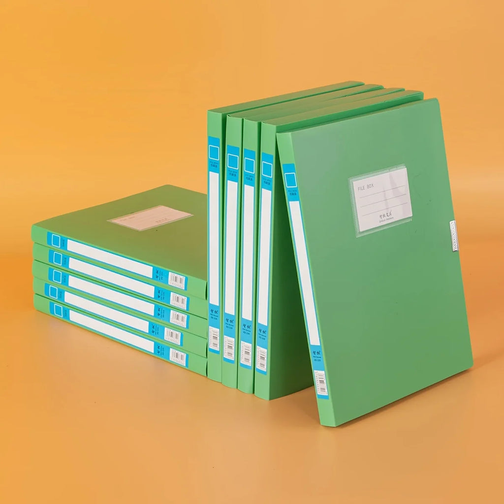 10pcs A4 Colorful File Boxes - Durable Thick Plastic Document Organizers for Contracts, Accounting Receipts & Office Supplies