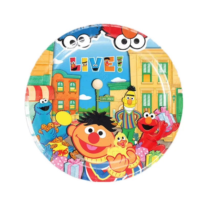 Cartoon Sesames Streets Birthday Party Supplies Kids Disposable Tableware Cup Plate Napkin Tablecloth Balloon Banner Decoration