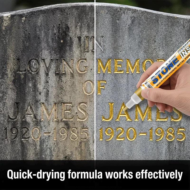 Gravestone Repair Pen 20g, Fade-Resistant, Tombstone Inscription Restoration, Restores Faded Engravings, Anti-Weathering, Gold-Plated Marking Pen
