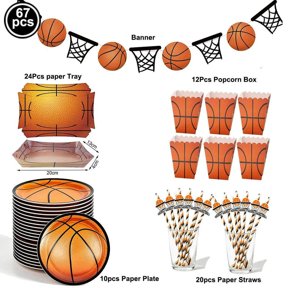Basketball Tablecloths Basketball Party Decorations Rectangular Plastic Table Cover Boys Basketball Theme Birthday Party Supplie