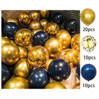 Dark Blue Gold Birthday Disposable Tableware Paper Plates Cups Napkin Tablecloth Adult Elegant Birthday Party Decoration Wedding