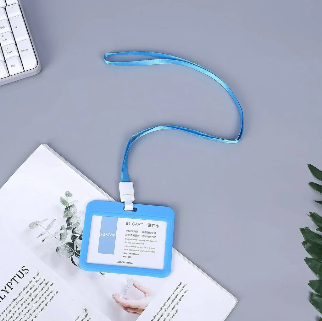 Lanyard Card Covers Women Men Work Permit Holder Credit Card Holder Neck Strap Students Kids Bus Cards Case ID Card Holder