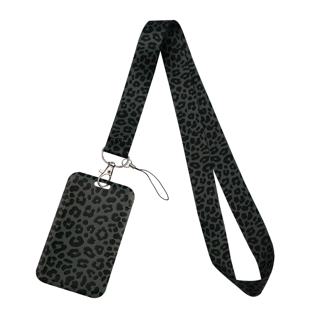 Gray Leopard Print Fashion Lanyard for Key Neck Strap Lanyard Card ID Badge Holder Key Chain Key Holder Keyring Accessories Gift