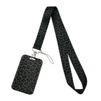 Gray Leopard Print Fashion Lanyard for Key Neck Strap Lanyard Card ID Badge Holder Key Chain Key Holder Keyring Accessories Gift