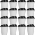 50Pcs Paper Coffee Cups Disposable Takeaway Cups Lid Included 8Oz 280Ml Hot Cold Beverage Insulation Leakproof
