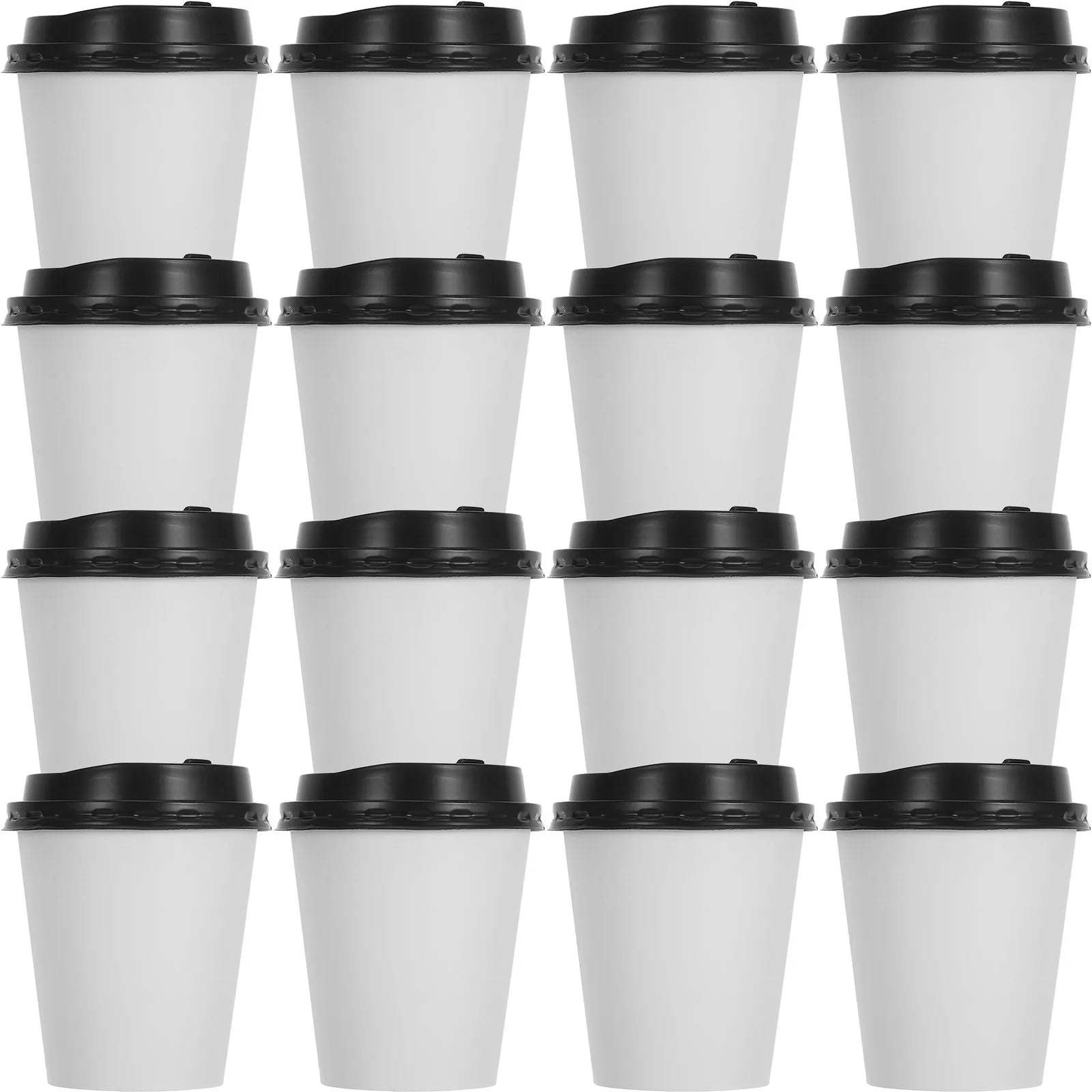 50Pcs Paper Coffee Cups Disposable Takeaway Cups Lid Included 8Oz 280Ml Hot Cold Beverage Insulation Leakproof
