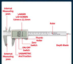 Plastic Caliper Pachometer Digital Caliper Electronic Ruler Vernier Digital Caliber Measuring Tool Digital Calibrator Micrometer