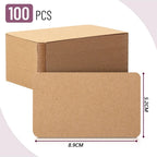 100pcs/Box Blank Kraft Paper Cards Mini Note Message Cards or Craft DIY Business Thank You Gift Label Learning Card 5x9cm