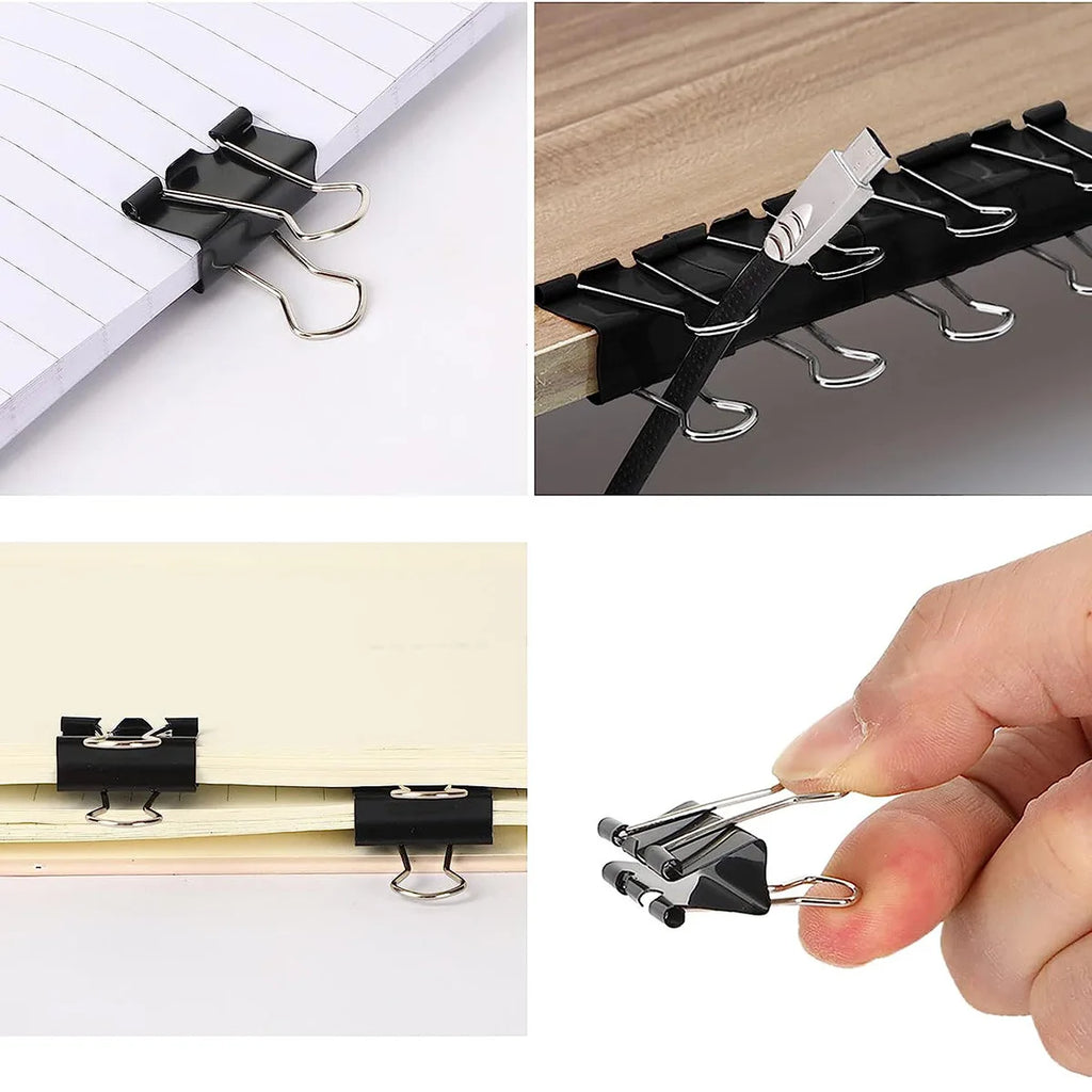 12Pcs/1BOX Binder Clip Clamps Long Tail Combination Folder Bookmark Paper Ticket Clips Effortless School Office Supplies