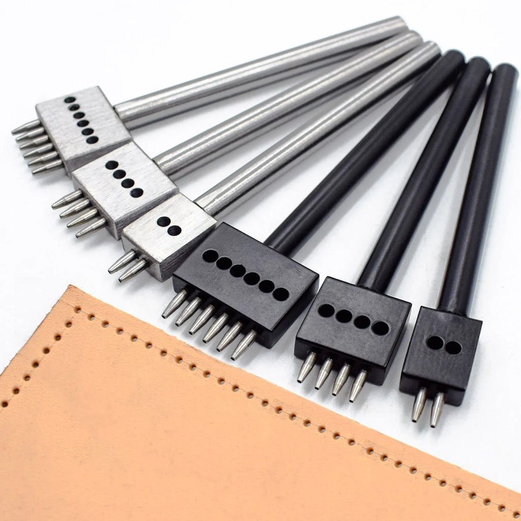 3Pcs Manual Leather Hole Punch Tool Set Round Punch Die Set for DIY Leather Crafting Handmade Leather Working Crafters Kit