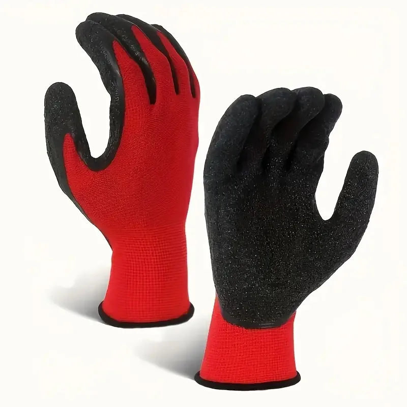 1/10pairs Non-slip Thicken Latex Rubber Safety Work Gloves Palm Coated Gloves Mechanic Working Gloves for Garden WorkTools