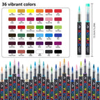 12-366 Colors Acrylic Marker Set Waterproof Acrylic Brush Marker Professional Acrylic Painting Marker DIY Art Supplies