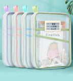 A4 Stationery Books Storage Bag Double-layer Mesh Zipper Bag Large Capacity Folders School Office Supplies