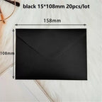 20pcs White Black Kraft Paper Envelopes for Wedding Invitation Greeting Card Black Postcard Photo Packing Paper Gift Envelope