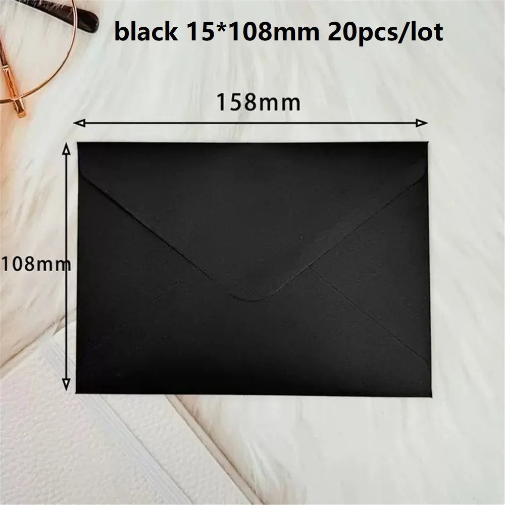 20pcs White Black Kraft Paper Envelopes for Wedding Invitation Greeting Card Black Postcard Photo Packing Paper Gift Envelope