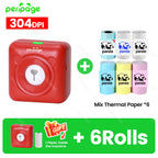 9 Colors Peripage A6 304DPI Mini Photo Printer Notes Sticker Label Printing Machine Bluetooth Portable Wireless Printer Marker