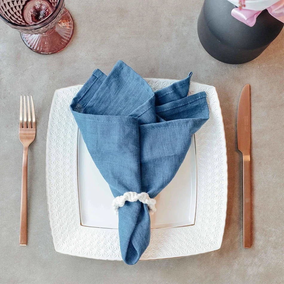 High Quality 100% Linen Napkins Restaurant Wedding Dinner Solid Color Cloth Pure Linen Classical Custom Home Table Napkin