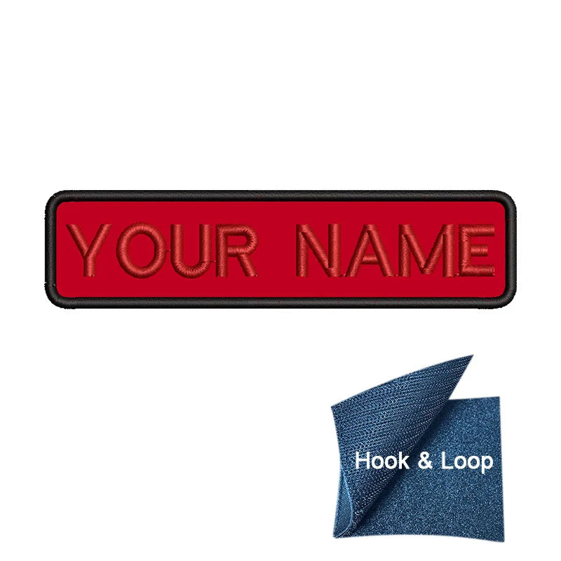 1PC 10cmX2.5cm Custom Personalized Name Embroidered Patch Number Stripes Badge Tags Armband Iron On Backing Hook & Loop Backing