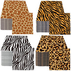 Jungle Safari Wild Animal Party Supplies Disposable Jungle Zoo Animal Print Paper Plates Napkins for Birthday Party Baby Shower