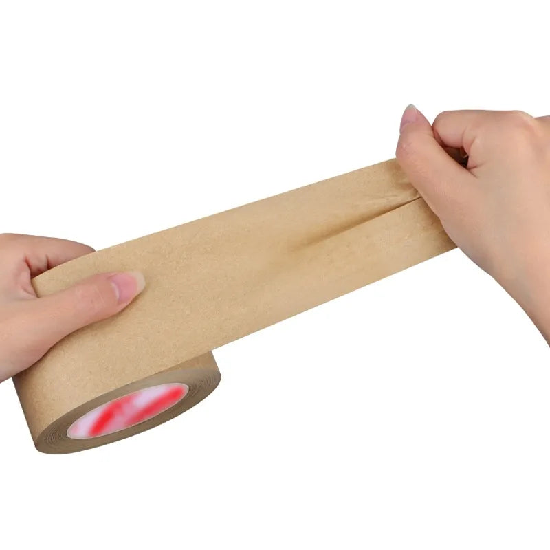 Self Adhesive Kraft Paper Tapes Waterproof Tearable Shipping Packaging Tape Home Office Industrial Painting Framing Fixed Tape