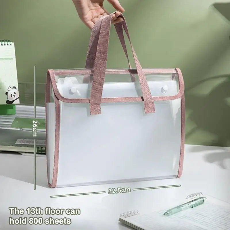 A4 Portable Accordion File Organizer, 13 Pocket Expanding Document Folder for Business School Office Student Supplies