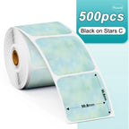 Phomemo PM241 Shipping Printer Label Sticker Round Paper Square Label Rainbow Color for DIY Logo Design Small Business Adress