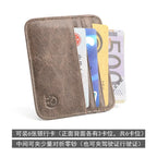 New Thin Genuine Leather Mini Wallet Slim Bank Credit Card Holder Men's Business Small ID Case for Man Purse 6 Slots Cardholder