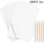 30/100pcs A4 Graphite Transfer Paper Tracing Painting Sheets White Copy Graphite Paper for Drawing Patterns Sketch Canvas Fabric