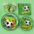 Soccer Party Disposable Tableware Paper Plates Cups Napkins Tablecloth Kids Boys Football Birthday Party Decoration Supplies