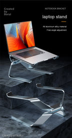 Laptop Stand Adjustable Aluminum Alloy Notebook Tablet Stand Up to 17.3 Inch Laptop Portable Fold Holder Cooling Bracket Support