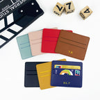 Genuine Leather Card Holder Woman Custom Name Designer Wallet Slim Luxury Card Wallet Man Engrave Initials Business Coin Purse