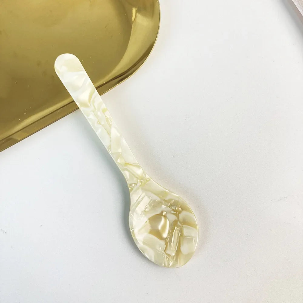 Colorful Acrylic Ice Cream Spoons Coffee Caviar Stirring Spoons Dessert Teaspoons Kitchen Tableware Craft Tools