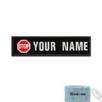 1PC 10cmX2.5cm Custom Name Patch Stripes Badge Iron On Or Hook Loop fire trophy radiation motorcycle blood drop love Pentagram