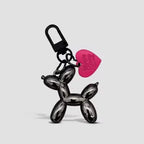 DIY Candy Color Sweet Resin Balloon Dog Keychain For Women Girls Animal Shaped Phone Chain Key Buckle Accessories Bag Pendant